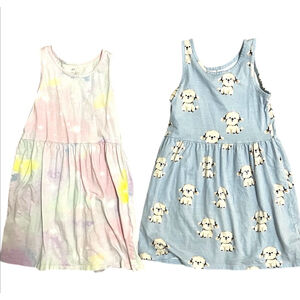 Girls H&M Dress Bundle, Girl’s Size 6X/7, Puppy & Galaxy Tie Dye Print